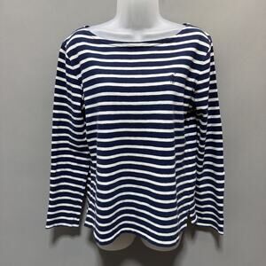 Women’s Ralph Lauren Sport M Long Sleeve Striped Pullover Top Flaw